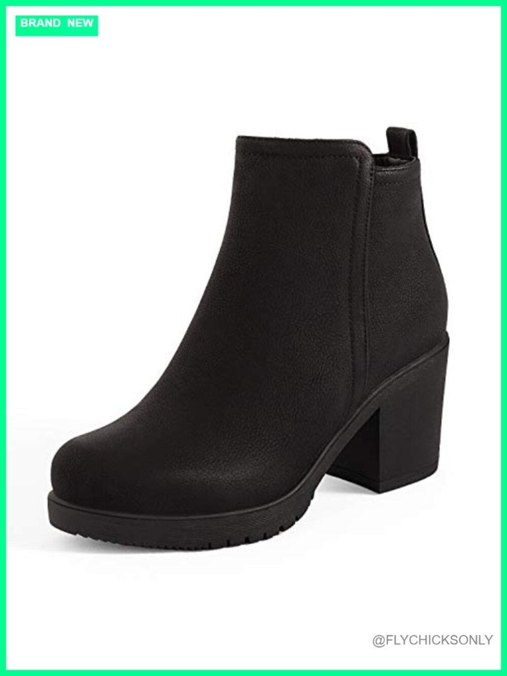 Women's Faux Leather Block Heel Ankle Booties